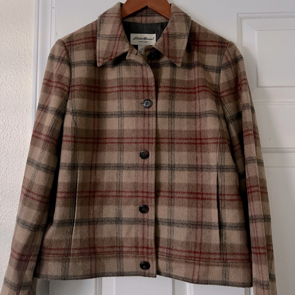 🌟HP🌟NWOT Eddie Bauer Plaid Cropped Jacket S